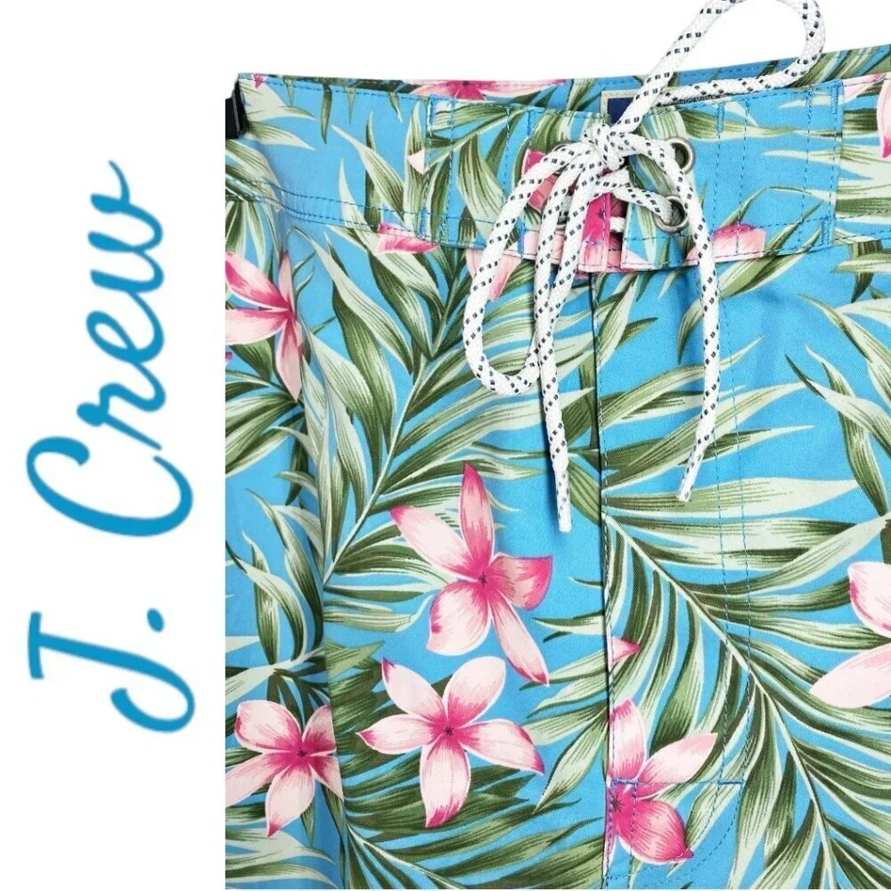 J. CREW Hawaiian‎ Print Board Shorts Swim Trunks Men's Size 38